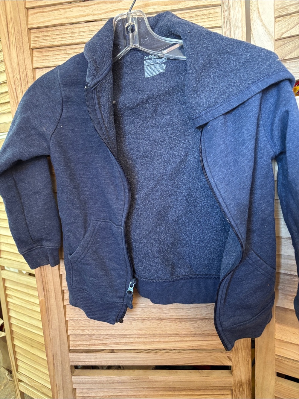 Cat & Jack Navy Blue Hooded Zip Sweatshirt XS